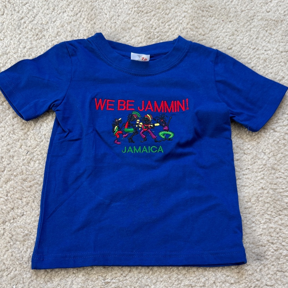 NWT Blue Kids T-Shirt with 'We Be Jammin!' Design - Size 2-4